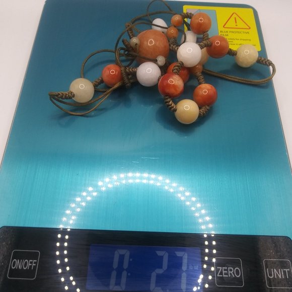 Carnelian, Jadeite, Quartz Bead Shamballa Necklace - Picture 7 of 7